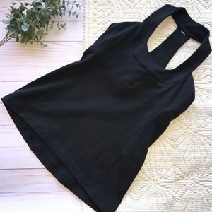 Lululemon black scoop neck mesh racerback tank top